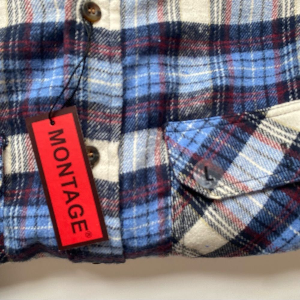 Montage Flannel, Size Large, Mens warm flannel button up shirt , long sleeve NWT - Picture 4 of 6